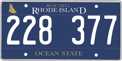 RI license plate 228377