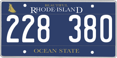 RI license plate 228380