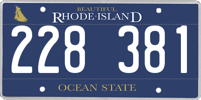 RI license plate 228381