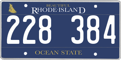 RI license plate 228384