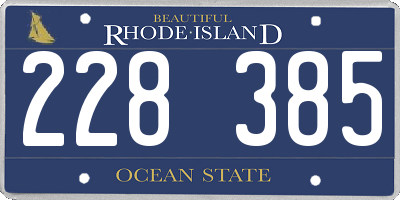 RI license plate 228385