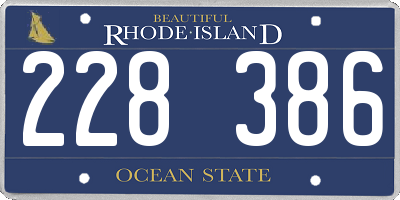RI license plate 228386