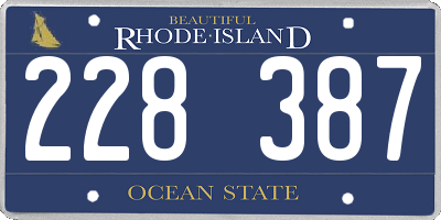 RI license plate 228387