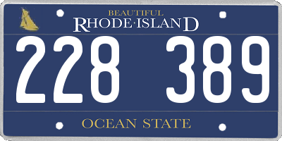 RI license plate 228389