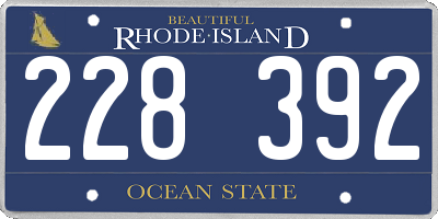 RI license plate 228392