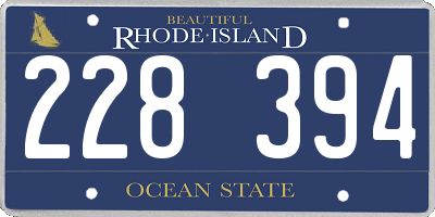 RI license plate 228394