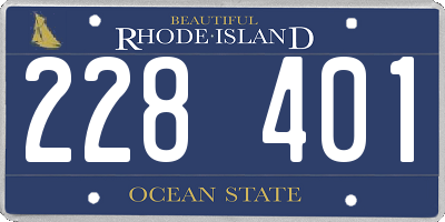 RI license plate 228401
