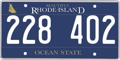 RI license plate 228402