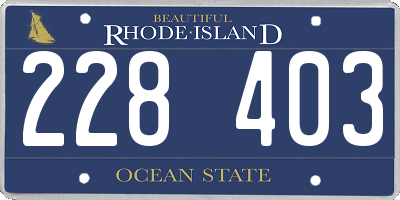 RI license plate 228403