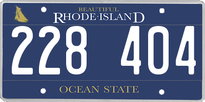 RI license plate 228404