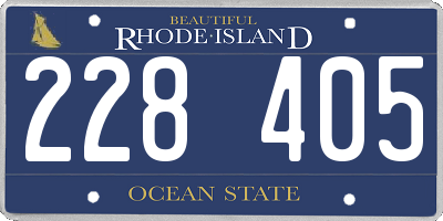 RI license plate 228405