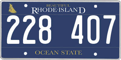 RI license plate 228407