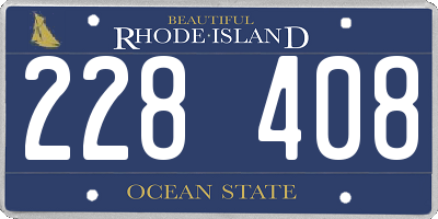 RI license plate 228408