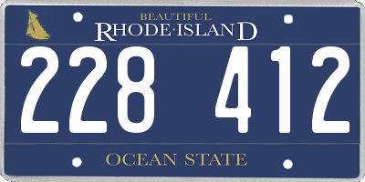 RI license plate 228412