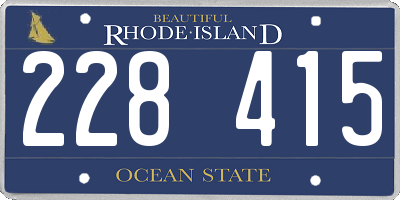 RI license plate 228415