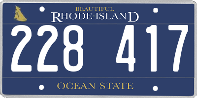 RI license plate 228417