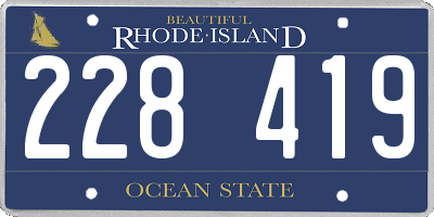 RI license plate 228419