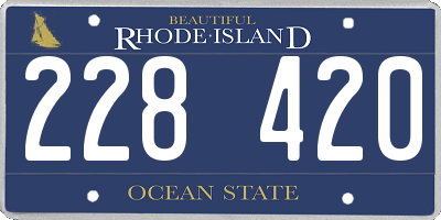 RI license plate 228420