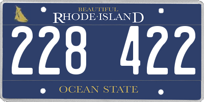 RI license plate 228422