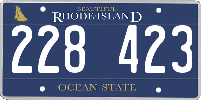 RI license plate 228423