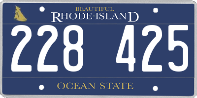 RI license plate 228425