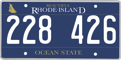 RI license plate 228426