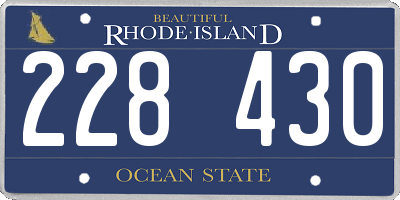 RI license plate 228430