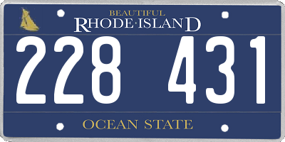 RI license plate 228431