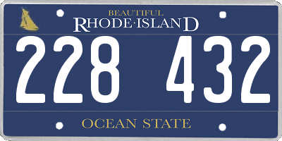 RI license plate 228432
