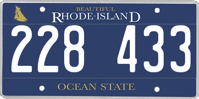 RI license plate 228433
