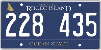 RI license plate 228435