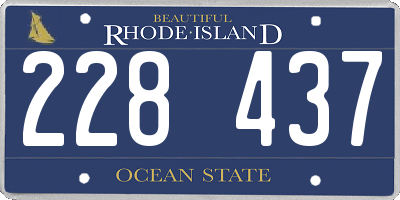 RI license plate 228437