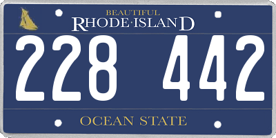 RI license plate 228442