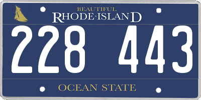 RI license plate 228443