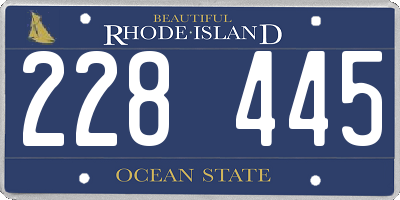 RI license plate 228445