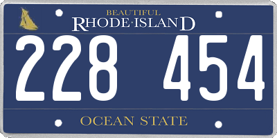 RI license plate 228454