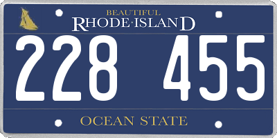 RI license plate 228455