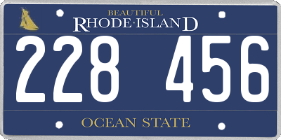 RI license plate 228456