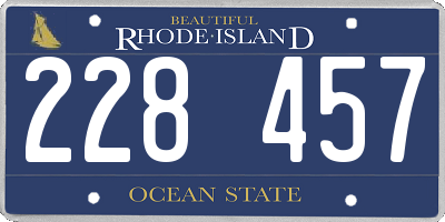 RI license plate 228457