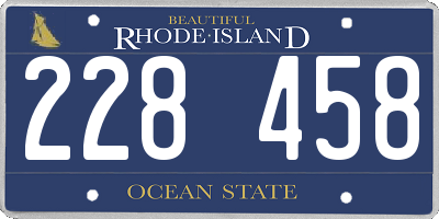RI license plate 228458