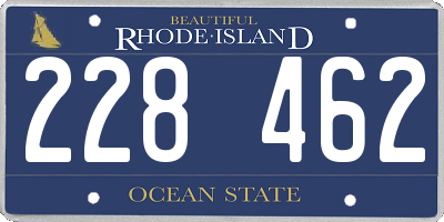 RI license plate 228462