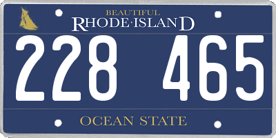 RI license plate 228465
