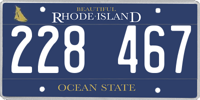 RI license plate 228467