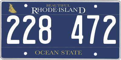 RI license plate 228472