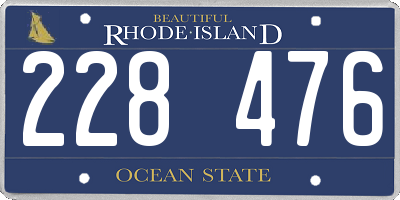 RI license plate 228476