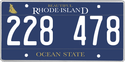 RI license plate 228478