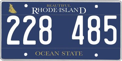 RI license plate 228485