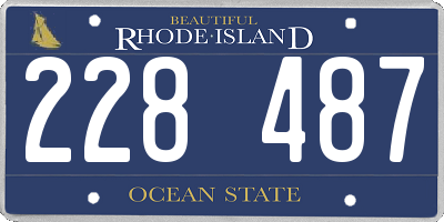 RI license plate 228487