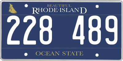 RI license plate 228489