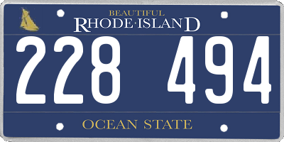 RI license plate 228494